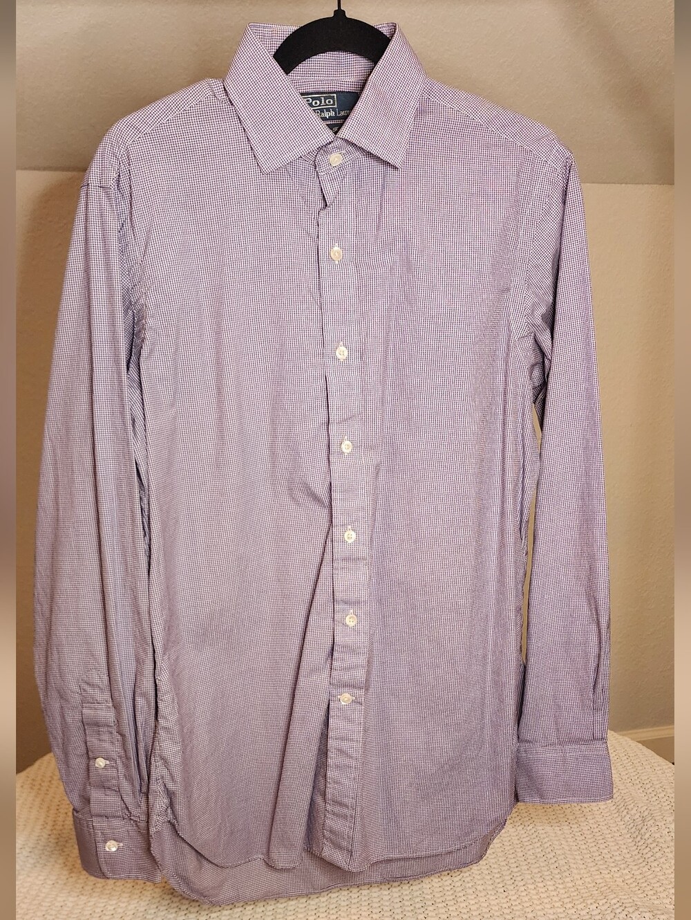 Ralph Lauren Men's Lavender Micro-Check Dress Shirt
